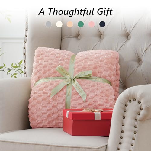 Image of Mr. Sandman Weighted Blankets for Adults Queen Size 15lbs, Warm Sherpa Fleece Throw Blanket for Sleep and Calm, Soft Cozy Heavy Bed Blanket with Jacquard Flannel, 60 x 80 Inches, Pink