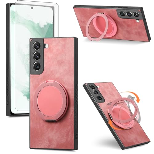 Asuwish Funda compatible con Samsung Galaxy S22 Plus S22+ 5G y protector de pantalla de vidrio templado con soporte de anillo Slim S22+5G S22plus 22S + S 22 22+ funda para mujeres y hombres, color oro