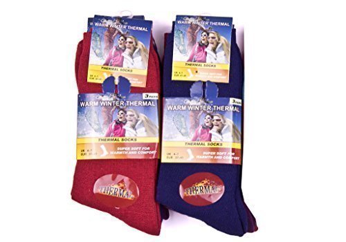 Louise23 6pairs Ladies Chunky Winter Warm Outdoor Thermal Boot Hike Walking Socks Fashion