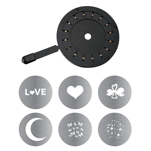 WELLMAKING Adjustable Aperture Iris Diaphragm(Supports Inserting gobos) for Optical snoot, can Adjust The Size of Aperture and gobo's Projection Simultaneously