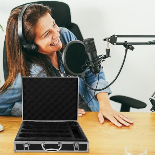 Microphones sans fil étui rigide noir 4 micros avec poignée de transport