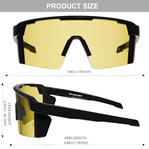 Image of WISTON XL Z87 Sunglasses for Big Wide Heads Men Women,TR90 Ultralight UV400 Protection Sun Glasses Z8224