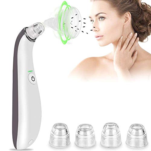Preisvergleich Produktbild WZYJ Vakuum Mitesser Removal, Tiefenreinigung Gerät, 4 Einstellbare Saugleistung, 4 austauschbarer Beauty Heads, entfernt Mitesser, Fett und Schmutz, USB-Lade