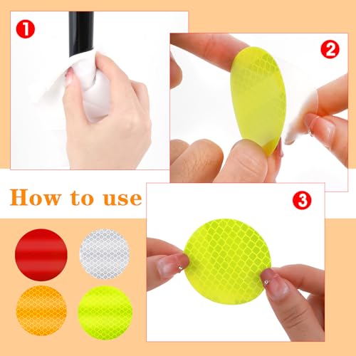 Image of Ymapinc 40Pcs Dot Reflective Tape Sticker Warning Reflector Stickers Safety Night Visibility Waterproof Reflector Sticker for Vehicle, Bicycles, Motorcycles, Clothing