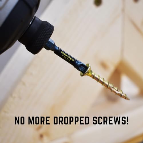 velocity interior 1 12 inch wood screws diy pack size 8 100 pcs  zinc and yellow coating stick-tight technology screw for wood working with psd acr driver bit