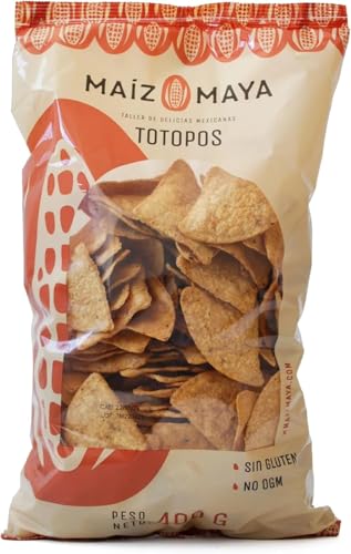 Maíz Maya – Totopos Clásicos de Maíz Nixtamalizado 400g | Artesanales Mexicanos, Sin Gluten, Sin Conservantes | Chips de Maíz Crujientes Auténticos.