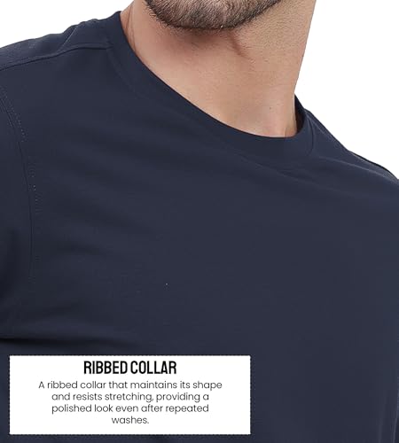 Image of Freecultr Truly Classic Organic Men's Cotton T-Shirt | Solid Round Neck Half Sleeve | Plain Stylish t Shirts | Regular Fit | Casual Comfortable T Shirt for Man