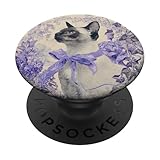 Photo Gallery motivo gatto siamese toile con fiocchi di lavanda e rose popsockets popgrip adesivo Photo Gallery motivo gatto siamese toile con fiocchi di lavanda e rose popsockets popgrip adesivo