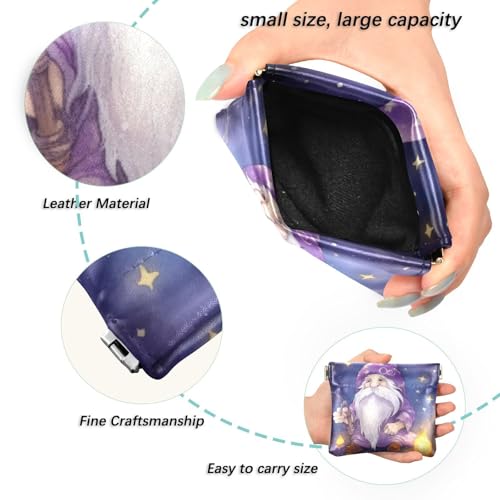 Cute Gnome Coin Purse Leather Pouch Change Purse, Squeeze Coin Pouch for Cards, Keys & Lipsticks, Unisex2