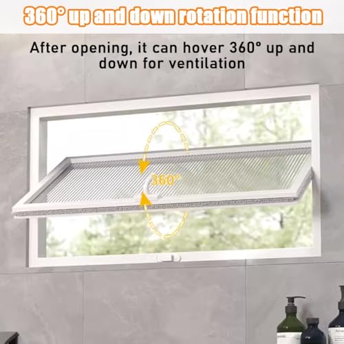 Ventana de vidrio templado con asas de 360° para renovar el aire en zonas húmedas 5