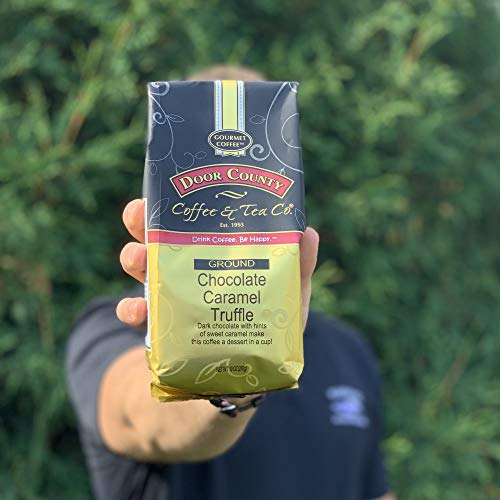 Door County Coffee - Chocolate Caramel Truffle, Chocolate Caramel Truffle Flavored Ground Coffee - Medium Roast, 10 Oz #TOP7