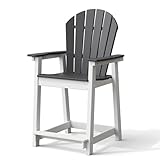 OTSUN Tall Adirondack Chairs, Outdoor Balcony Chair, Patio Bar Stool with Widened Arms, High Back, Footrest, 400lbs, All-Weather Bar Height Chair for Garden, Yard, Backyard