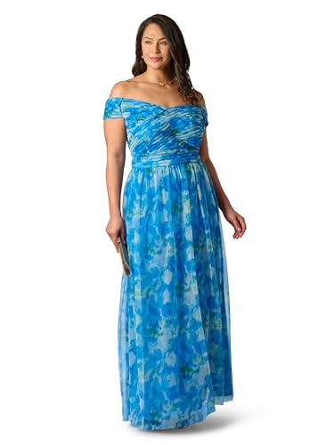 Image of Adrianna Papell Sweetpea Print Tulle Gown