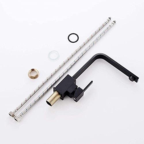 Robinet cuisine laiton noir orientable pour optimiser l'évier double