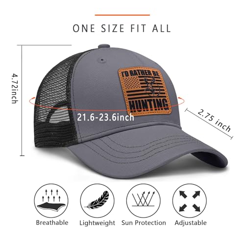 Image of Mens Hat Snapback Trucker Hats Outdoor Gifts for Men Dad Husband Father's Day Leather Pattern Baseball Cap