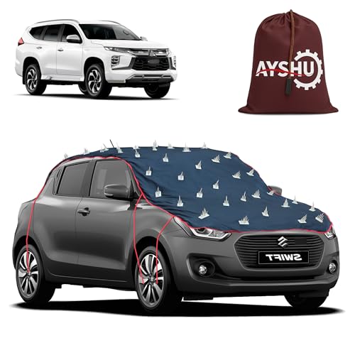 Image of AYSHU Water-Resistant Spike Car Cover for Mitsubishi Pajero Sport - Protects from Dogs, Monkeys, Dust, Sunlight & UV - Full Roof Universal Fit