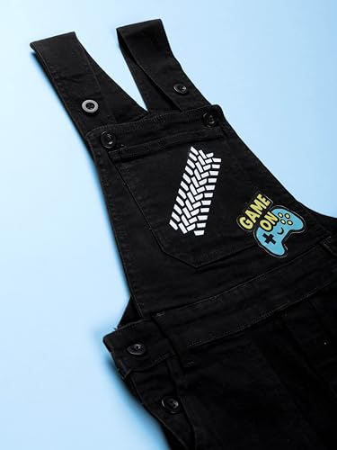 Image of KiddoPanti Unisex Denim Dungaree Pant With Cargo Pockets