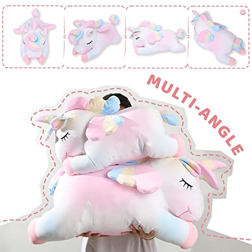 Aixini Plush Unicorn Stuffed Animal Pillows Toy, 31.5 Inch Cute Soft Colorful Rainbow Unicorn Plushie Gifts For Girls #TOP3