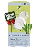 Enviroscent Non Toxic Air Freshener Plug-in Home Fragrance Last 45+ Days | Kit includes 1 Refillable Plug In Warmer & 1 Scent Refill (Rainwater & Bamboo)