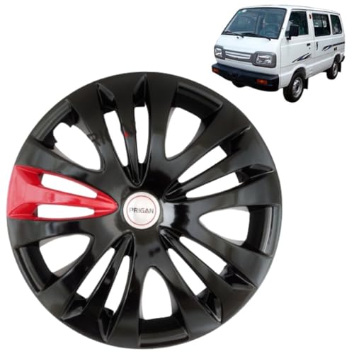 Image of Prigan Omni Black Red Wheel Cover 12 inch for -Omni (Set of 4 Pcs) (Press Fitting) Model- Camry Red 12