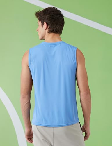 Image of Amazon Brand - Symbol Men's Polyester Color Block Active Regular Fit Sports | Round Neck | Sleeveless T-Shirt