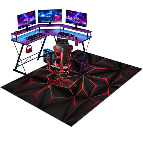 Wuzqju Alfombra Silla Gaming Alfombra Gamer Antideslizante Alfombrilla para Silla de Oficina Protector Suelo Silla Ruedas Alfombra Alfombra para Silla de Escritorio para Suelos Duros 120 x 150 cm