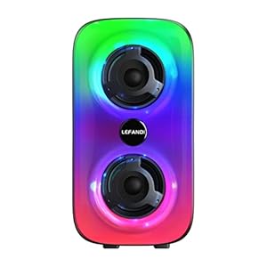 LEFANDI Enceinte Bluetooth Portable, Haut Parleur Bluetooth sans Fil Maison, Extérieur Enceinte avec Lumières LED, Stéréo, TWS, Radio FM, USB, Carte TF, pour Ordinateur, Tablette, Smartphones