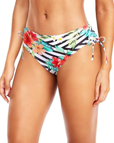 Image of Daci Women Mid Waist Bikini Bottoms - Full Coverage Swim Bathing Suit Bottom Side Tied Swimsuit Bottoms