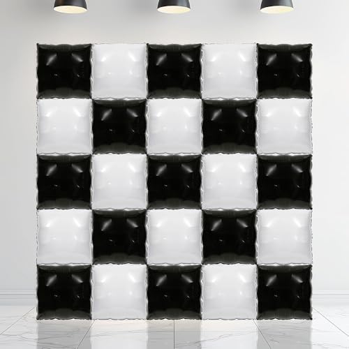 Tunnel de course à carreaux noir et blanc pour décoration murale de mariage et anniversaire