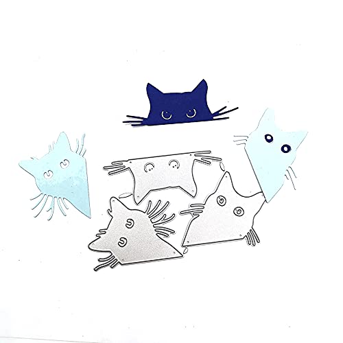 image for LZBRDY 3 Pieces/Set Cats Head Metal Cutting Dies for Scrapbooking and 
