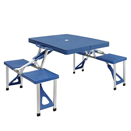 Folding Picnic Table with Benches, Portable Picnic Table Foldable, Camping Picnic Table with Seats for Outdoors,Picnic Table and Bench Set for Outside, Patio,Picnic Tables for Outdoors