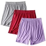 KUIH 3 Pack Sleep Shorts for Women Super Soft Lounge Pyjama Bottoms Solid Color Summer Co Ord Pj Shorts Elastic Waisted Lounge Pants Yoga Bottoms Housewear Nightwear Holiday Essentials