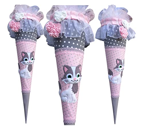 Personalisiertes Schultüte „Forest Deer“ – Pink, Ca. 70–90 Cm, Mit Bambi-Motiv & Name, Abnehmbarer Bezug