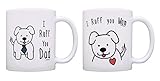 ThisWear Dog Owner Gifts I Ruff You Mom & I Ruff You Dad Dog Lovers Gifts Dog Parent Gifts Dog Parents Mug Sets 2 Pack 11oz Ceramic Coffee Mug Set