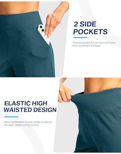 Image of G Gradual Women's Athletic Shorts 6 inch High Waisted Stretchy Bermuda Shorts for Women Quick Dry Summer Casual Shorts