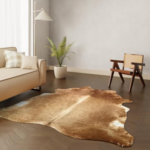 Wildlife Design Kuhfell Teppich Echtfell Braun XL 220x200 cm Wohnzimmer Nachhaltig Tierfreundlich Gratis Lederuntersetzer