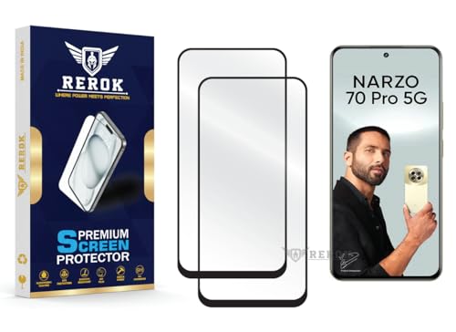 Image of Gorilla Tempered Glass Screen Protector Compatible with Realme Narzo 70 Pro 5G [Pack of 2] | Edge-to-Edge, Bubble-Free, Case Friendly, Easy Installation Kit