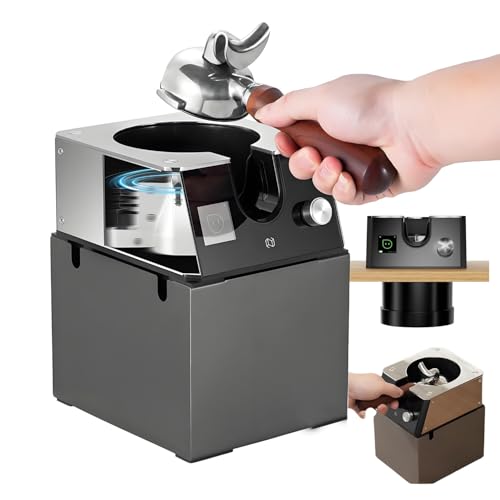 Limpiador automático de portafiltros con cabezales de cepillo intercambiables, compatible con portafiltros espresso estándar para uso barista