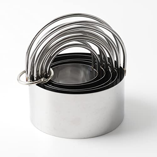 Cookie Cutters Set Of 10, 5 Sizes Round And 5 Sizes Square Stainless Steel Biscuit Cutters With Handles #TOP2