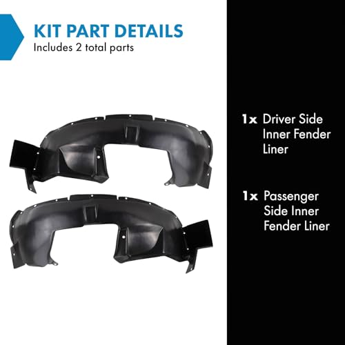 Image of TRQ Inner Fender Liner Set Compatible with 2000-2002 Saturn SL SL1 SL2 2000-2001 SW2 GM1248151 GM1249151