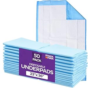 Chucks Pads Disposable [50-Pack] Underpads 23×36 Incontinence Chux Pads Absorbent Fluff Protective Bed Pads, Pee Pads…