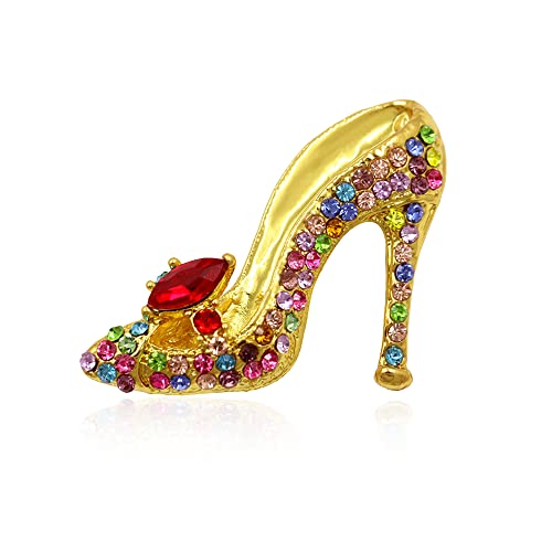 Image of High Heel Brooch Ladies Crystal Rhinestone High Heel Princess Shoes Women Stylish Charm Brooch Pin