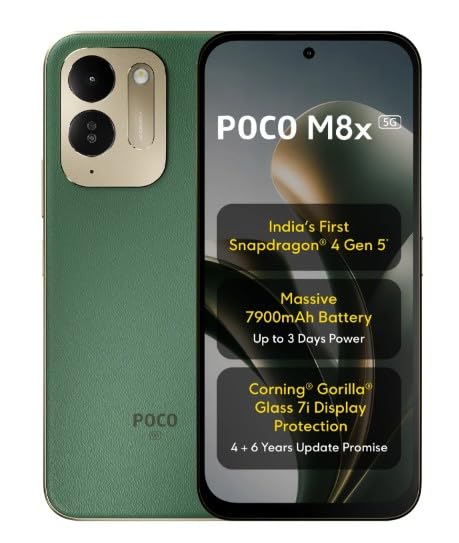 Image of POCO M8x 5G (Leather Green, 128 GB) (6 GB RAM)