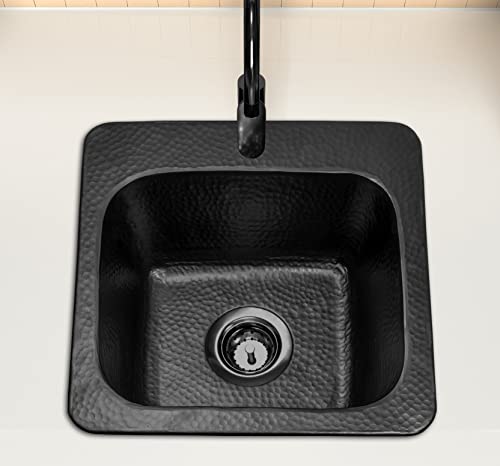 Monarch Abode 19192 Matte Black Hand Hammered Baxter Bar Prep Sink (15 Inches) #TOP3