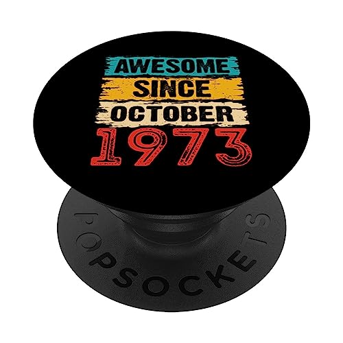 Regalos de 50 años impresionantes desde octubre de 1973 para 50 cumpleaños PopSockets PopGrip Intercambiable