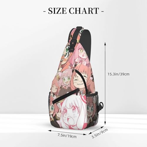 A-nya Forger Spy X Men's Casual Crossbody Chest Bag, Good Wrinkle Resistance, Sturdy And Durable Black3