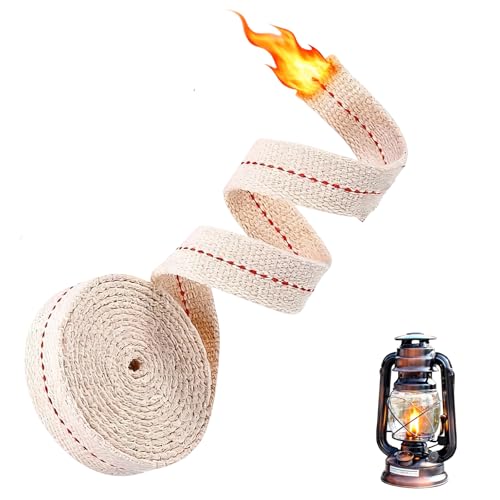 Mèche pour Lampes à Huile, 2M x 25MM Meche Lampe a Petrole, Mèche Pétrole Plate en Coton Blanc pour Lampe à Petrole Huile Brûleur Lampe à Huile,...