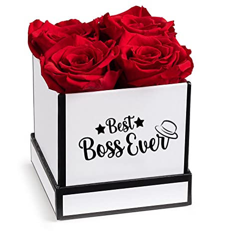 Soho Floral Arts Best Boss Gift | Genuine Roses That Last For Years | Best Boss Gifts For Women Or Men | Bosses Day Gifts Flowers For Delivery For Worlds Best Boss | Rose Box Flowers For Delivery #TOP11