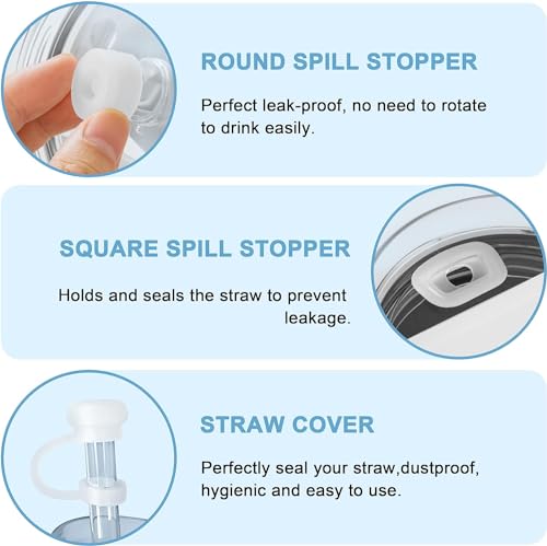 Straw Cover for Stanley Cup, 4Pcs 10MM Straw Covers Cap Toppers for Stanley Cup 40&30 Oz, Straw Tip Covers for Stanley Cups Accessories
