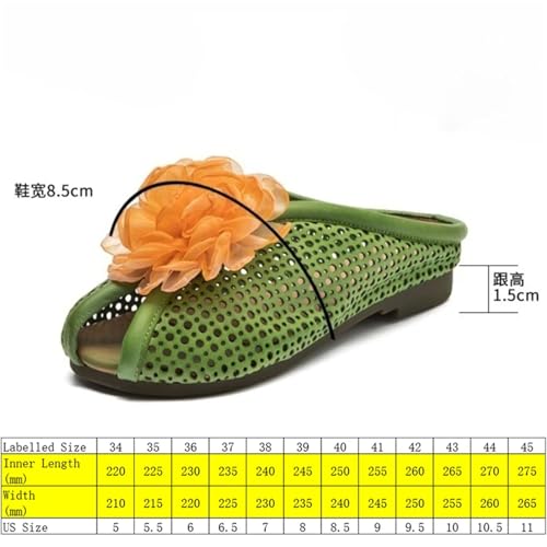 Women's Floral Ethnic Flats - 1.5cm Platform Peep Toe Summer Mary Jane2